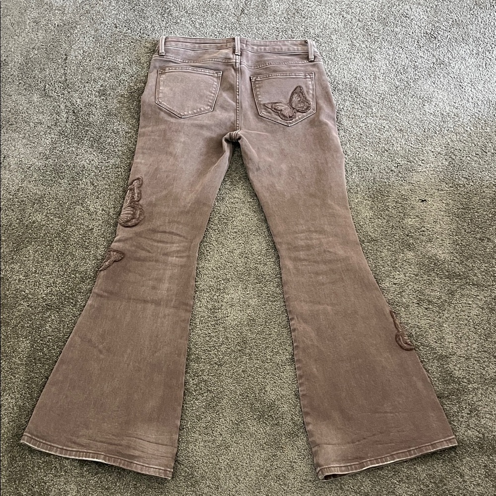 Driftwood Butterfly Embroidered Flare Jeans - Picture 6 of 8